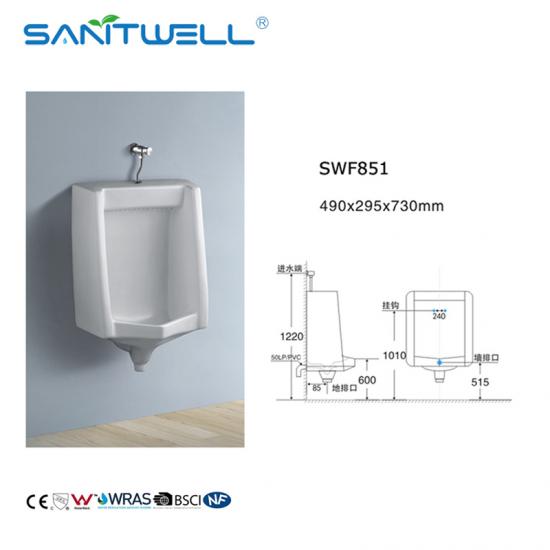 Wall hung ceramic urinal