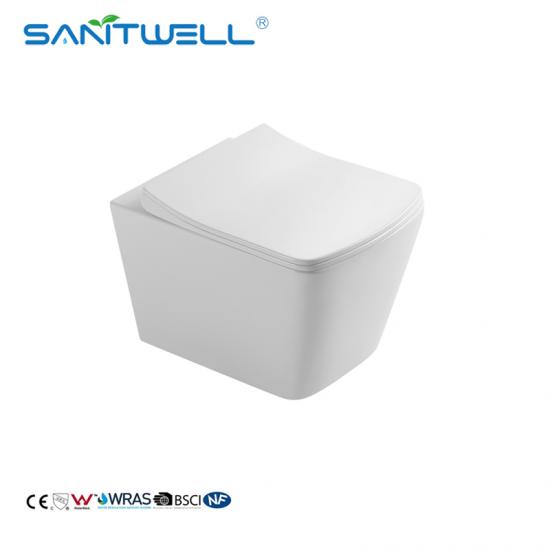 rimless P-trap wall hung toilet