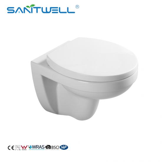 rimless P-trap wall hung toilet