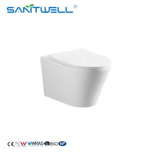 Rimless Flushing Wall Hung Toilet Pan