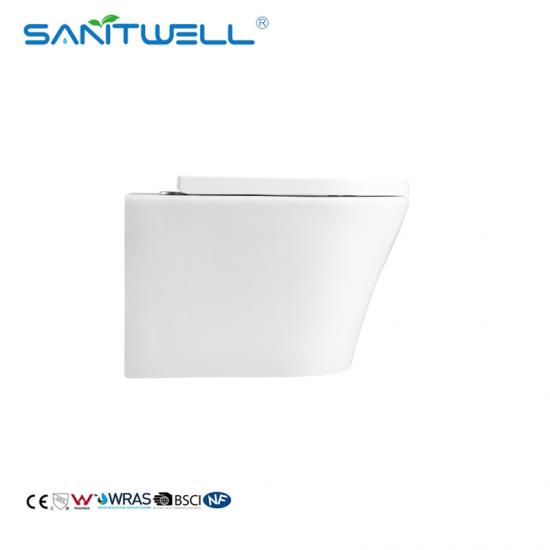 rimless flushing wall hung toilet pan