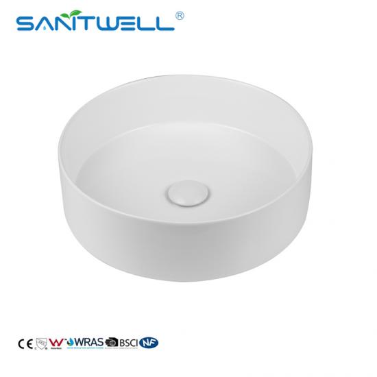 Bathroom water sink round ceramic art wash basin