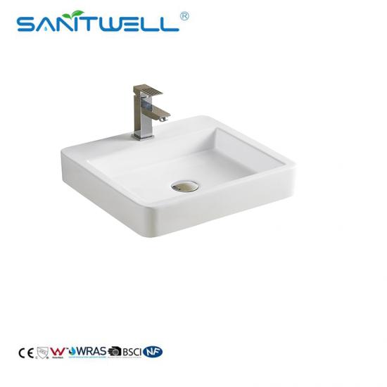 white washbasins