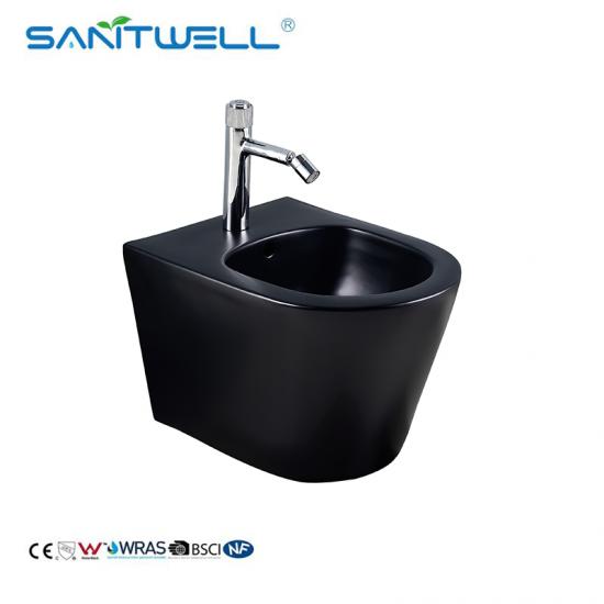 matt black toilet with bidet