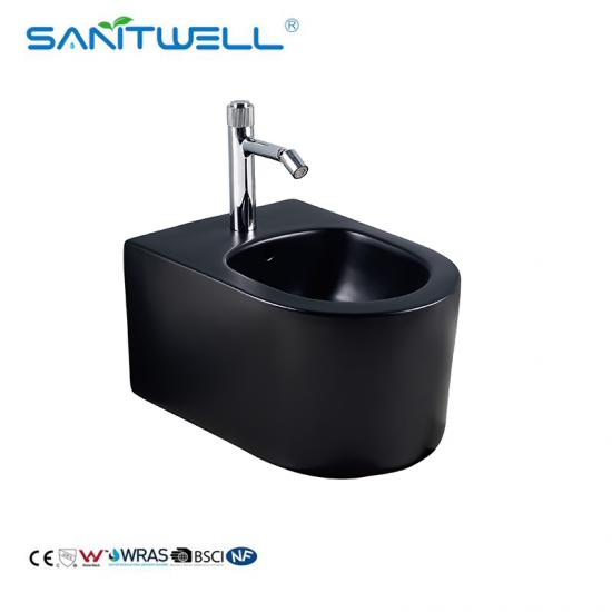 matt black toilet with bidet