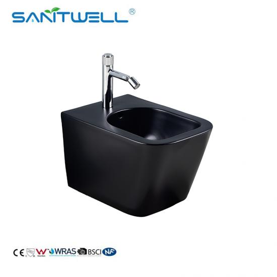 matt black toilet with bidet