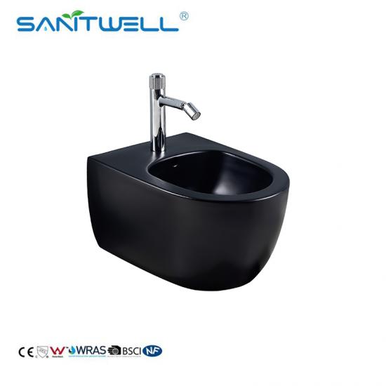 matt black toilet with bidet