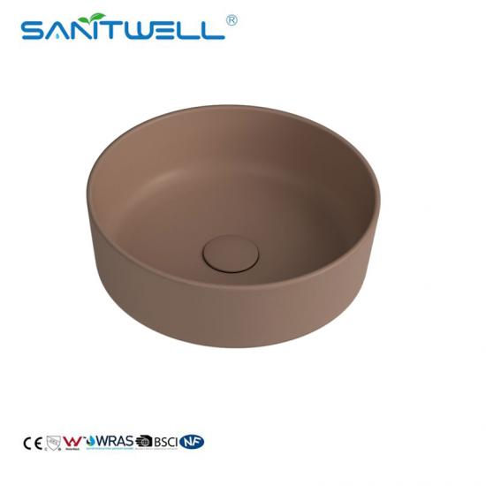 matt taupe countertop basin