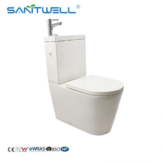 water closet with washbasins