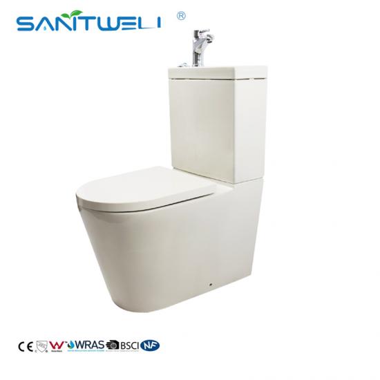 water closet with washbasins