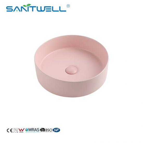 pink ceramic basin
