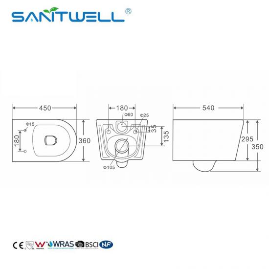 Wall hung toilet,colorful